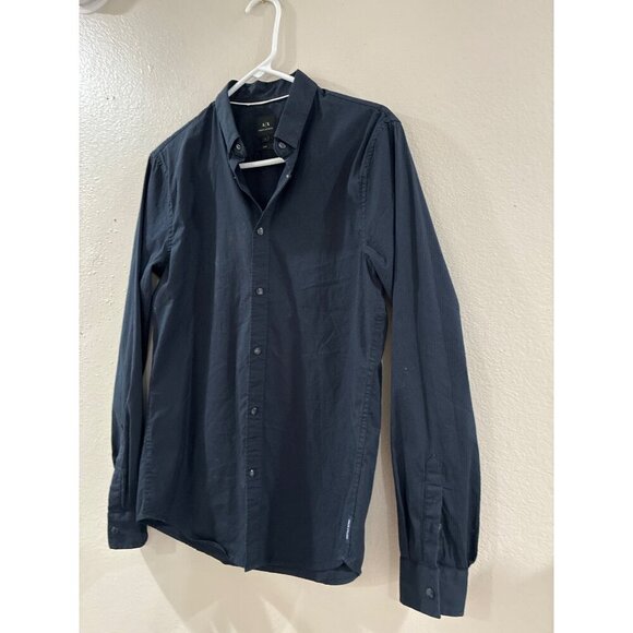 ARMANI EXCHANGE Shirt Mens LONG SLEEVE STRETCH SLIM FIT size small color black - Picture 9 of 9